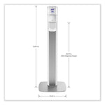 Messenger Es6 Floor Stand With Dispenser, 1,200 Ml, 13.16 X 16.63 X 51.57, Silver/white