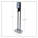 Cs6 Hand Sanitizer Floor Stand With Dispenser, 1,200 Ml, 13.5 X 5 X 28.5, Graphite/silver