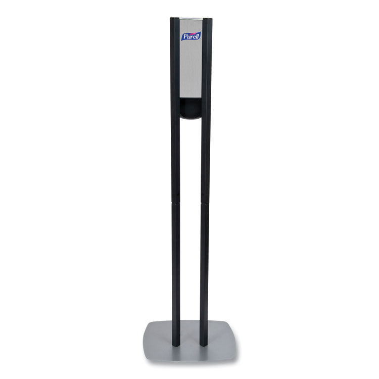 Es8 Hand Sanitizer Floor Stand With Dispenser, 1,200 Ml, 13.5 X 5 X 28.5, Graphite/silver