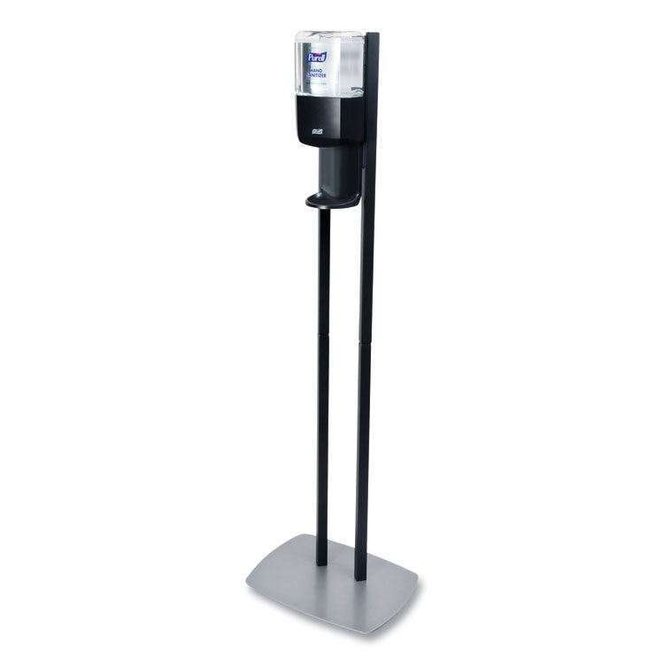 Es8 Hand Sanitizer Floor Stand With Dispenser, 1,200 Ml, 13.5 X 5 X 28.5, Graphite/silver