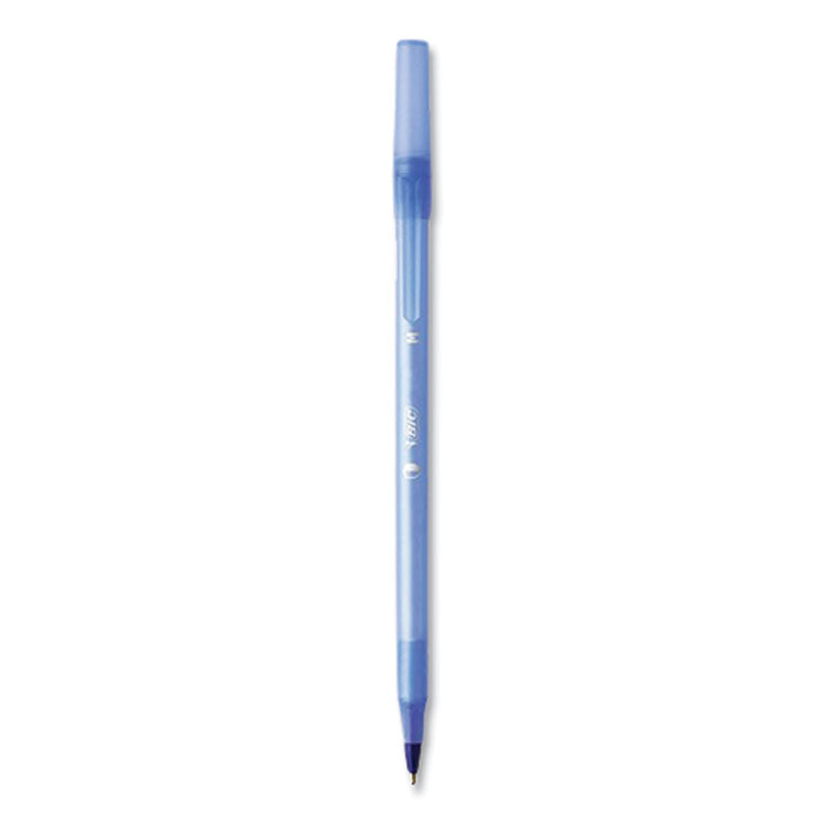 PrevaGuard Round Stic Ballpoint Pen, Stick, Medium 1 mm, Blue Ink, Translucent Blue Barrel, 60/Pack