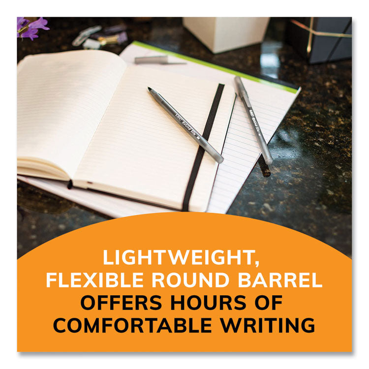 Round Stic Xtra Life Ballpoint Pen, Stick, Medium 1 mm, Black Ink, Translucent Black Barrel, 144/Pack