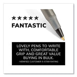 Round Stic Xtra Life Ballpoint Pen, Stick, Medium 1 mm, Black Ink, Translucent Black Barrel, 144/Pack