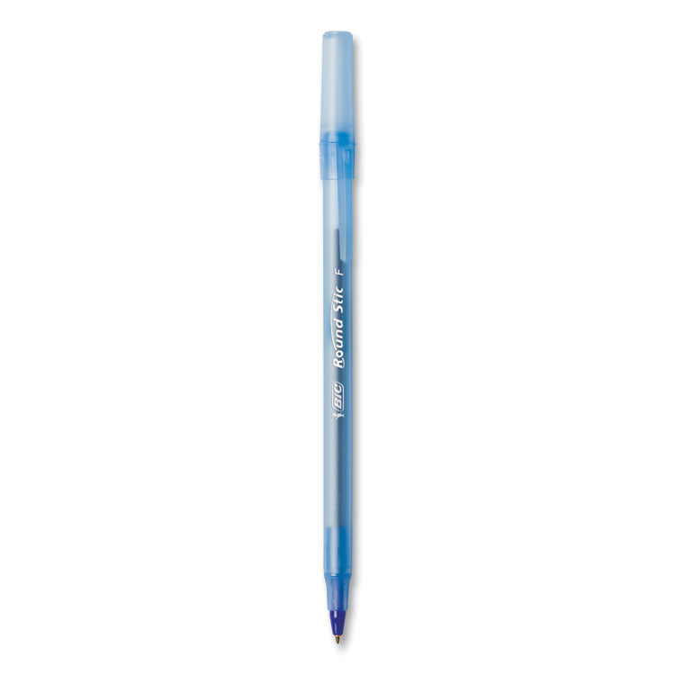 Round Stic Xtra Life Ballpoint Pen, Stick, Medium 1 mm, Blue Ink, Translucent Blue Barrel, 144/Pack