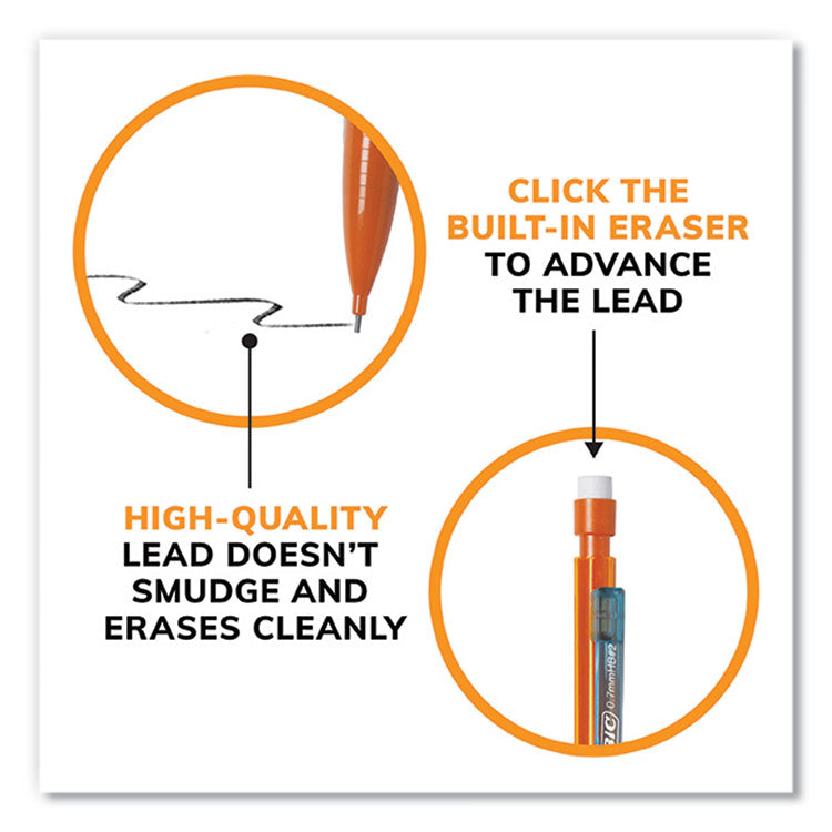 Xtra-Smooth Bright Edition Mechanical Pencils, 0.7 mm, HB (#2), Black Lead, Assorted Barrel Colors, 24/Pack, 6 Packs/Carton