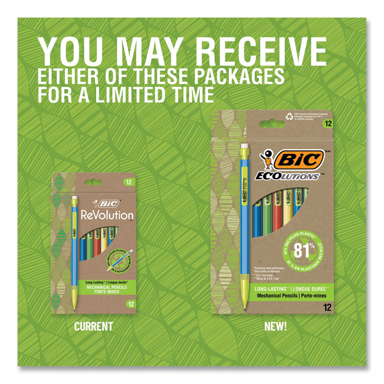 ReVolution Mechanical Pencil, 0.7 mm, HB (#2), Black Lead, Assorted Barrel Colors, 12/Pack