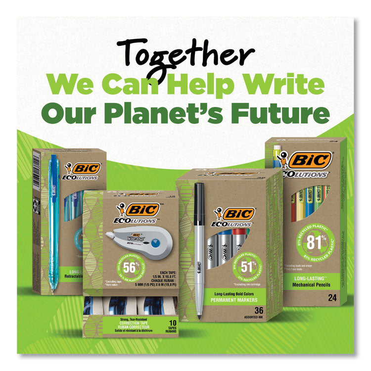 ReVolution Mechanical Pencil, 0.7 mm, HB (#2), Black Lead, Assorted Barrel Colors, 12/Pack