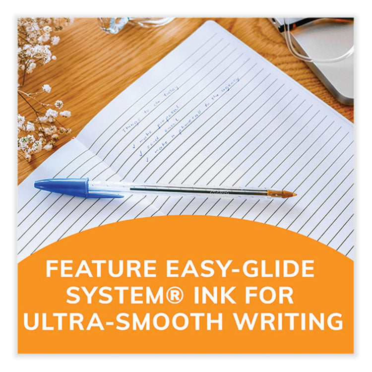 Cristal Xtra Smooth Ballpoint Pen, Stick, Medium 1 mm, Blue Ink, Clear Barrel, 144/Pack