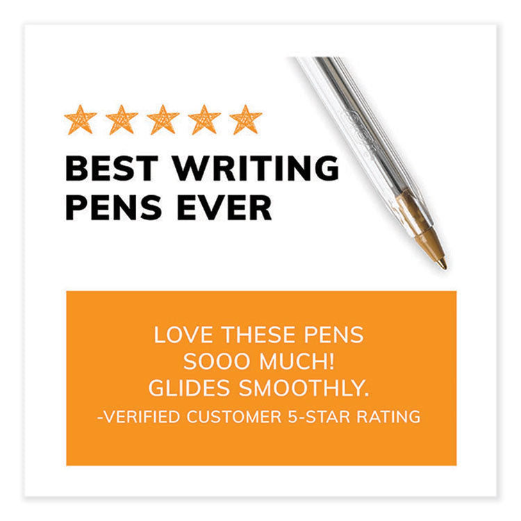 Cristal Xtra Smooth Ballpoint Pen, Stick, Medium 1 mm, Blue Ink, Clear Barrel, 144/Pack