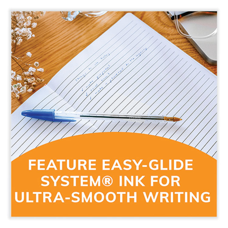 Cristal Xtra Smooth Ballpoint Pen, Stick, Medium 1 mm, Blue Ink, Clear Barrel, 500/Pack