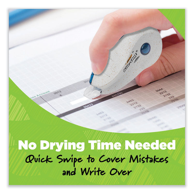 Wite-Out Brand Ecolutions Correction Tape, Non-Refillable, White,  0.2" x 19.8 ft, 2/Pack