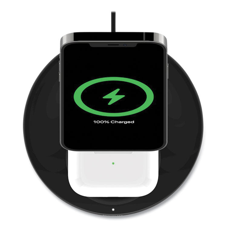 BOOST CHARGE Pro 2-in-1 Wireless Charger Stand, 15 W, Black