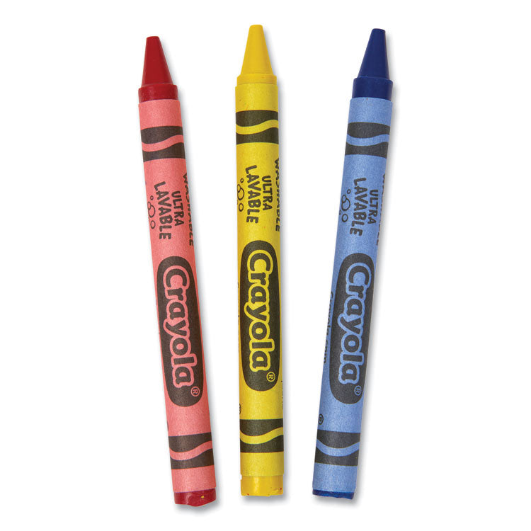 Washable Crayons, Blue, Red, Yellow 3/Pack, 360 Packs/Carton