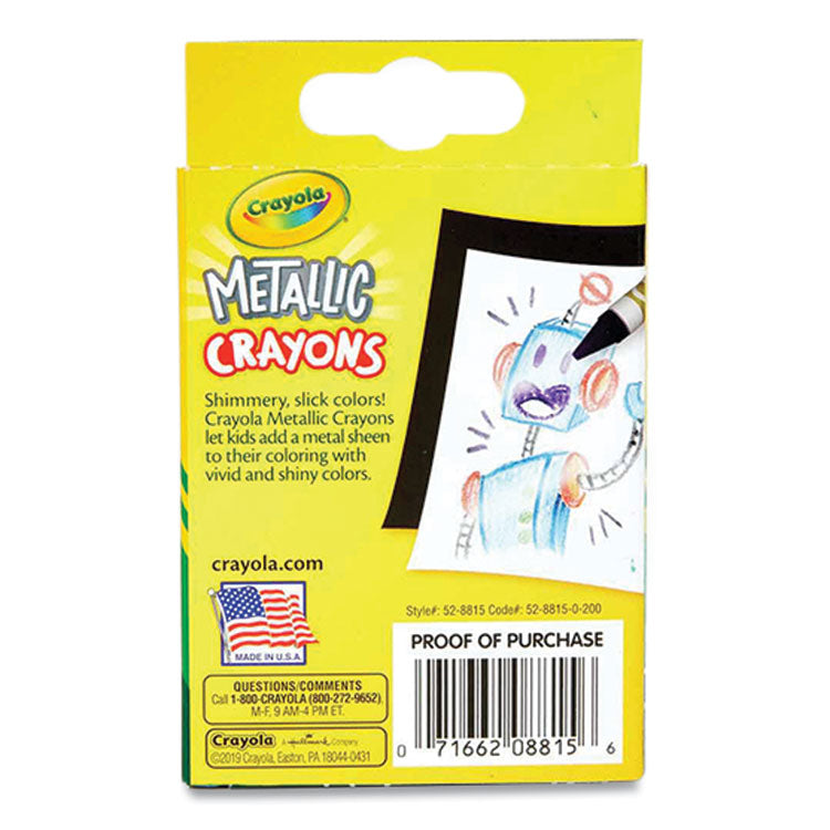 Metallic Crayons, Assorted, 24/Pack