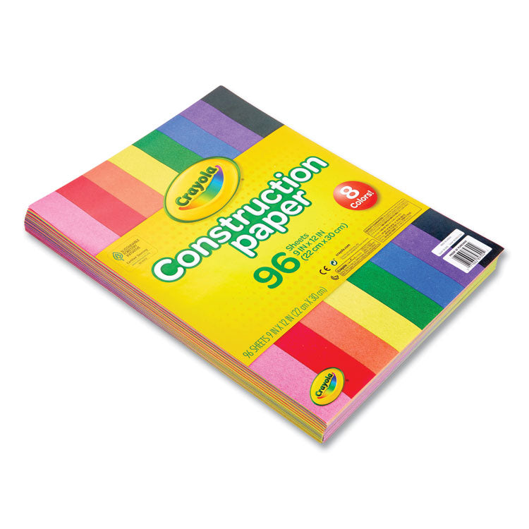 Construction Paper, 9 x 12, Assorted Colors, 96 Sheets/Pack