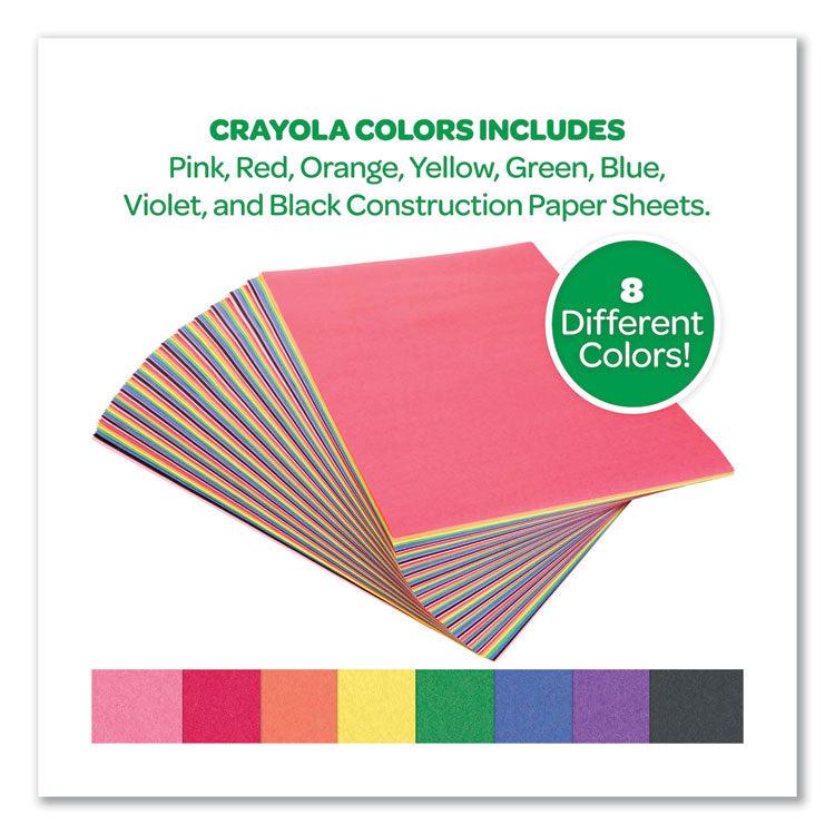 Construction Paper, 9 x 12, Assorted Colors, 96 Sheets/Pack