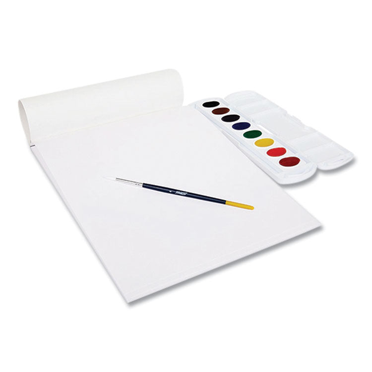 Prang Watercolor Paper Pad, Unruled, White/Multicolor Cover, 30 White 9 x 12 Sheets
