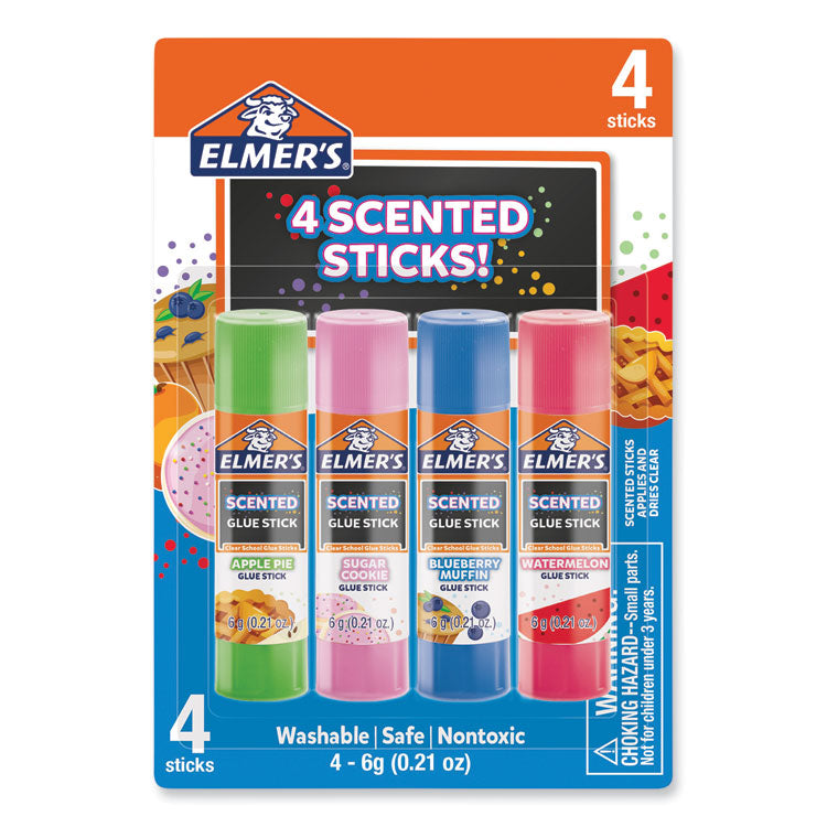 Scented Glue Sticks, 0.21 Oz, Dries In Assorted Colors, 4 Scents