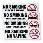 No Smoking No Vaping Indoor/Outdoor Wall Sign, 9" x 3", Black Face, Black/Red Graphics, 4/Pack