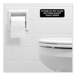 Please Do Not Flush Indoor/Outdoor Wall Sign, 9" x 3", Black Face, White Graphics, 3/Pack