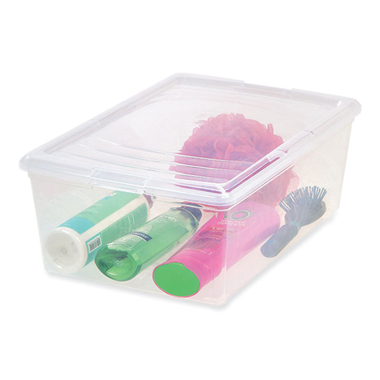 13.5 Qt. Lift-Off Lid Storage Tote, 10.6" x 16.1" x 5.9", Clear/Gray
