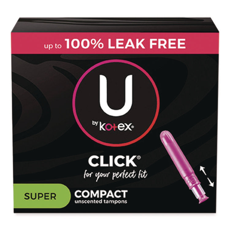U by Kotex Click Compact Tampons, Regular, 32/Pack