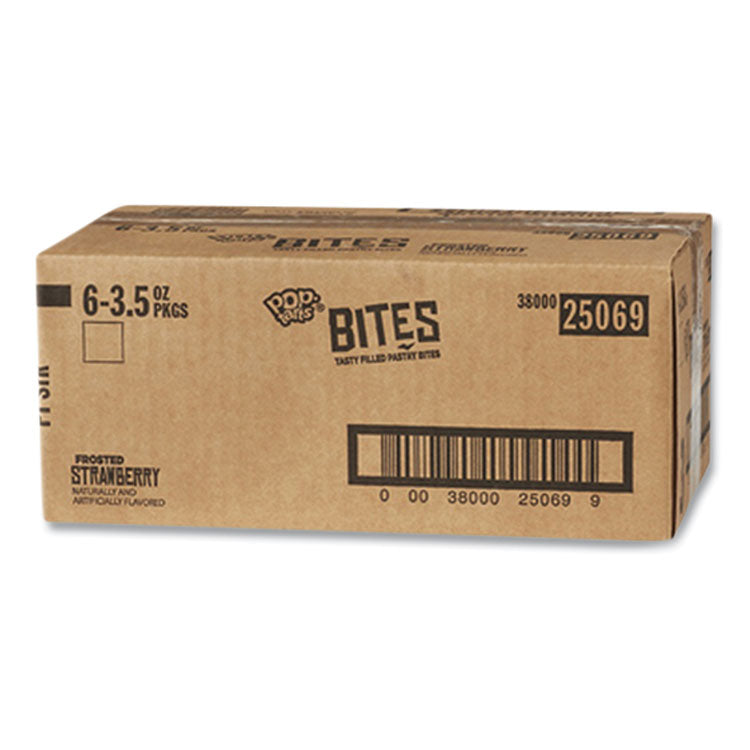 Pop Tarts Bites, Frosted Strawberry, 3.5 oz Bag, 6/Carton