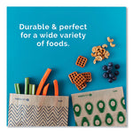 XL Sandwich Bag with Resealable Stickers, 7.1" x 2" x 9.1", Black Stripes/Natural Kraft, 50/Box