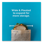 XL Sandwich Bag with Resealable Stickers, 7.1" x 2" x 9.1", Black Stripes/Natural Kraft, 50/Box