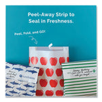 Paper Sandwich Bag, XL Sandwich, 7.1" x 2" x 9.4", Green Stripes/White, 50/Box