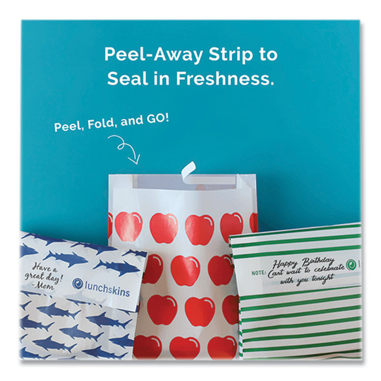 Paper Sandwich Bag, XL Sandwich, 7.1" x 2" x 9.4", Green Stripes/White, 50/Box