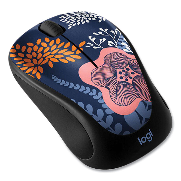 M317 Design Collection Limited Edition Wireless Ambidextrous Optical Mouse, 2.4 GHz Frequency/33 ft Range, Forest Floral