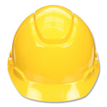 SecureFit Hard Hat with Uvicator, Four-Point Ratchet Suspension, Yellow