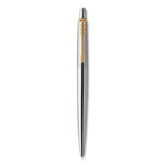 Jotter Rollerball Pen, Retractable, Medium 0.7 mm, Black Ink, Stainless Steel Barrel