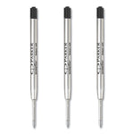 Quinkflow Refill for Parker Ballpoint Pen, Medium Tip, Black Ink, 3/Pack