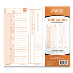 Time Card for PK1100 Time Clock, Two Sides, 3.38 x 8.25, 100/Pack
