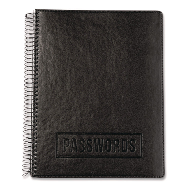 Executive Format Password Log Book, User-Name/Password Format, Black Cover, (72) 10 x 7.6 Sheets