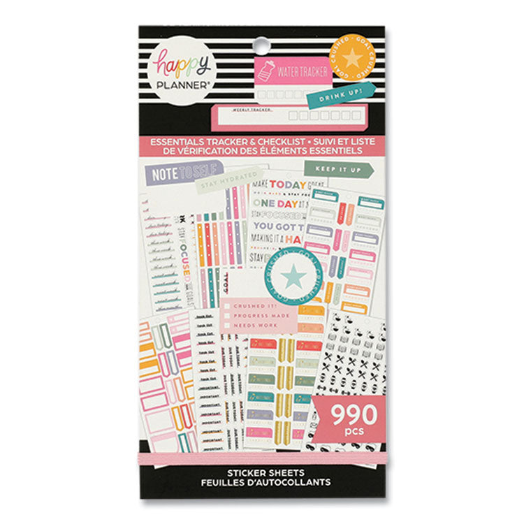 Essentials Tracker and Checklist Classic Stickers, Productivity Theme, 990/Pack