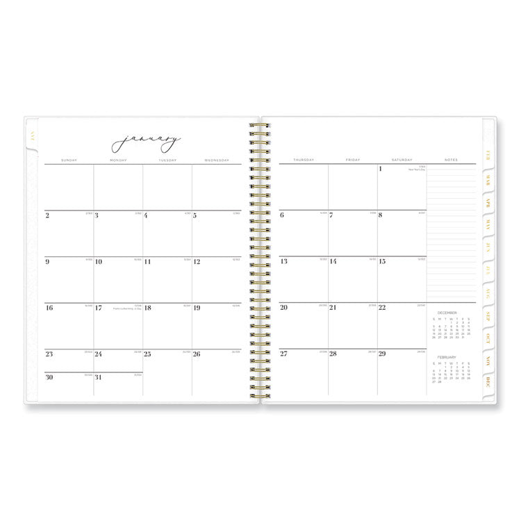 Life Note-It Leah Weekly/Monthly Notes Planner, Floral Artwork, 11 x 8.5, Gray/Pink/White Cover, 12-Month (Jan to Dec): 2025