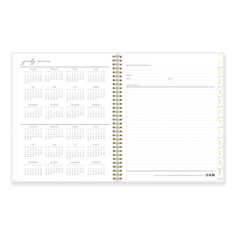 Life Note-It Leah Weekly/Monthly Notes Planner, Floral Artwork, 11 x 8.5, Gray/Pink/White Cover, 12-Month (Jan to Dec): 2025