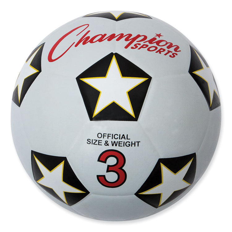 Rubber Sports Ball, Soccer, No. 3 Size, White/Black