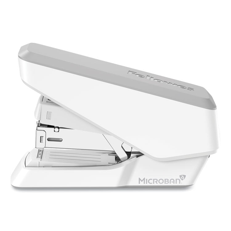 LX860 EasyPress Half Strip Stapler with Antimicrobial Protection, 40 Sheet Capacity, Gray/White