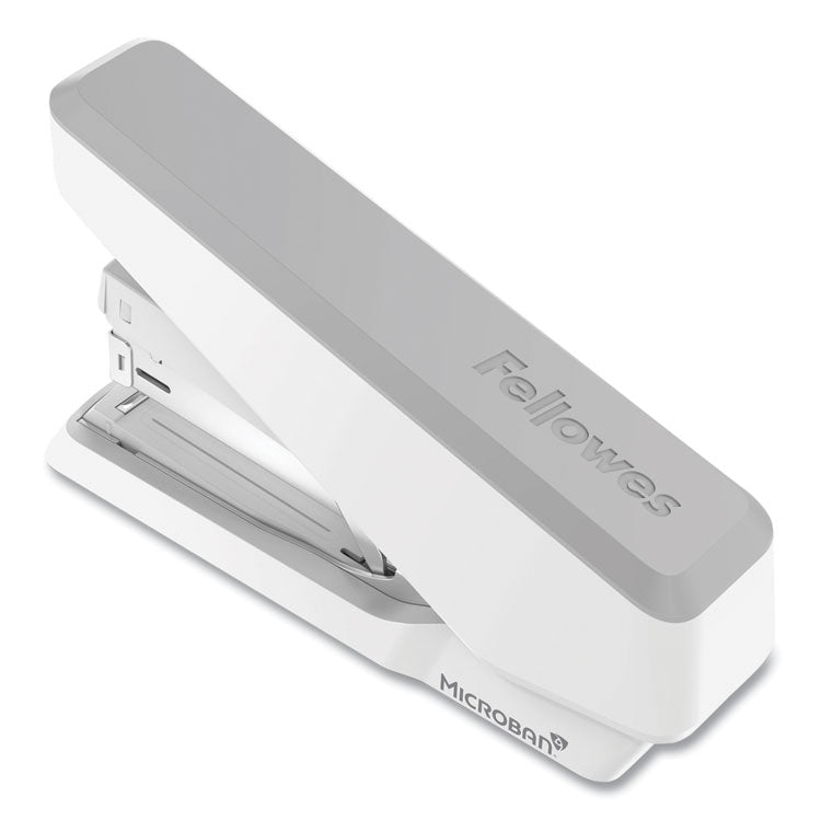 LX870 EasyPress Stapler with Antimicrobial Protection, 40-Sheet Capacity, Gray/White