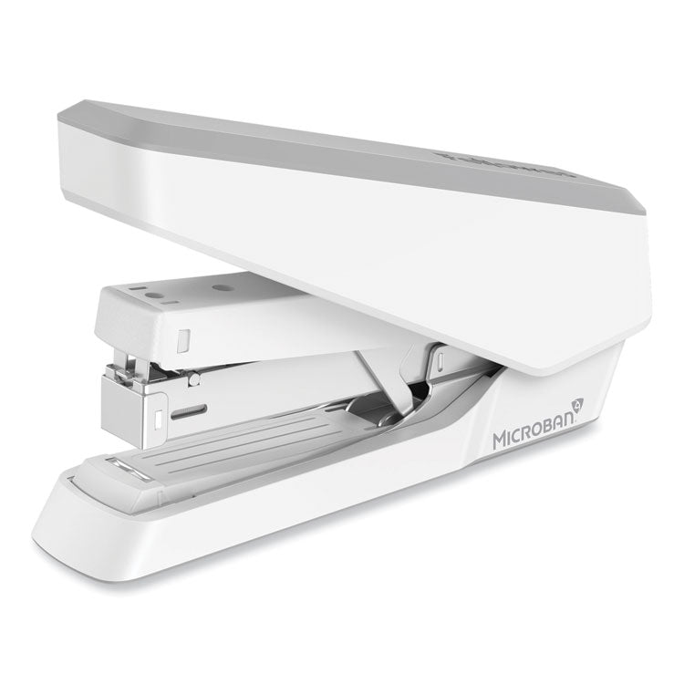 LX870 EasyPress Stapler with Antimicrobial Protection, 40-Sheet Capacity, Gray/White