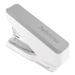 LX860 EasyPress Half Strip Stapler with Antimicrobial Protection, 40 Sheet Capacity, Gray/White