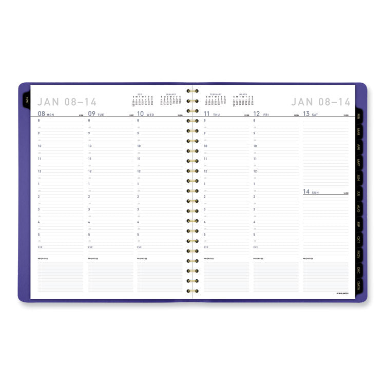 Contemporary Weekly/Monthly Planner, 11.38 x 9, Purple Cover, 12-Month (Jan to Dec): 2025