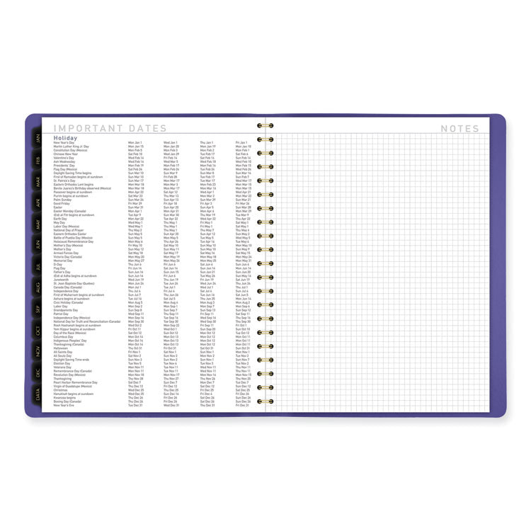 Contemporary Weekly/Monthly Planner, 11.38 x 9, Purple Cover, 12-Month (Jan to Dec): 2025