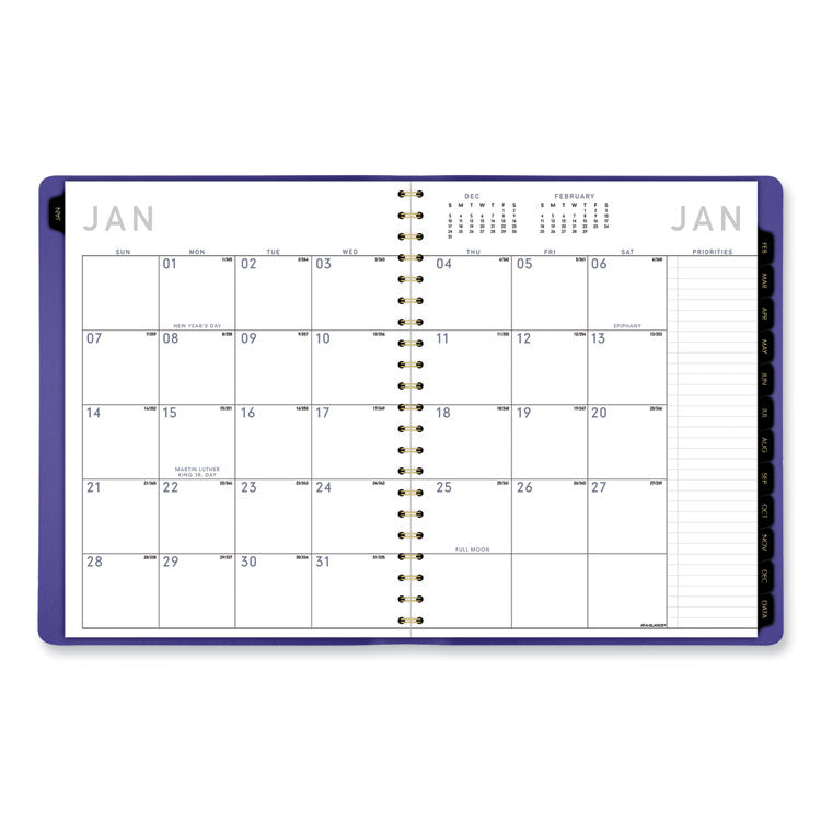 Contemporary Weekly/Monthly Planner, 11.38 x 9, Purple Cover, 12-Month (Jan to Dec): 2025