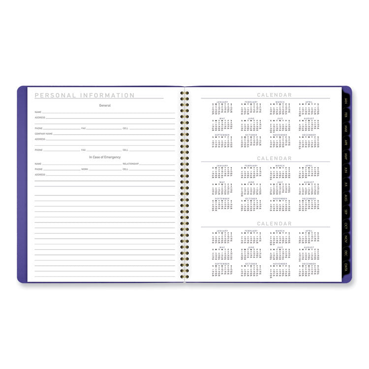 Contemporary Monthly Planner, 11.38 x 9.63, Purple Cover, 12-Month (Jan to Dec): 2025