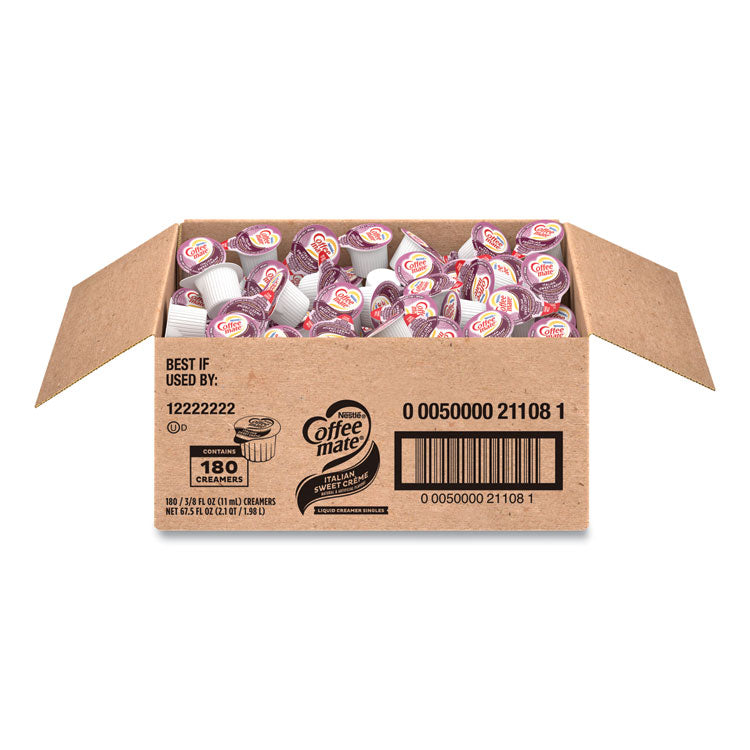 Bulk Liquid Coffee Creamer, Italian Sweet Cream, 0.38 oz Mini Cups, 180/Carton